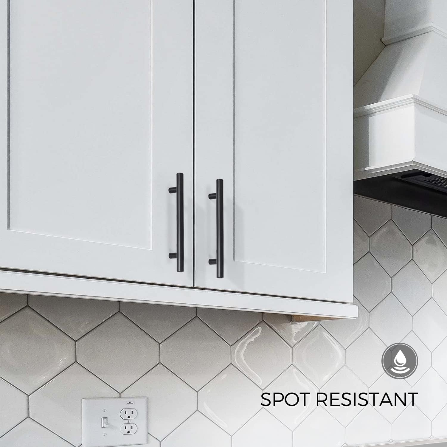 30 Pack 7.38'' Matte Black Cabinet Pulls Stainless Steel Cabinet Handles 7-3/8 Inch Length Matte Black Drawer Pulls 5 Inch Hole Center Kitchen Drawer Pulls