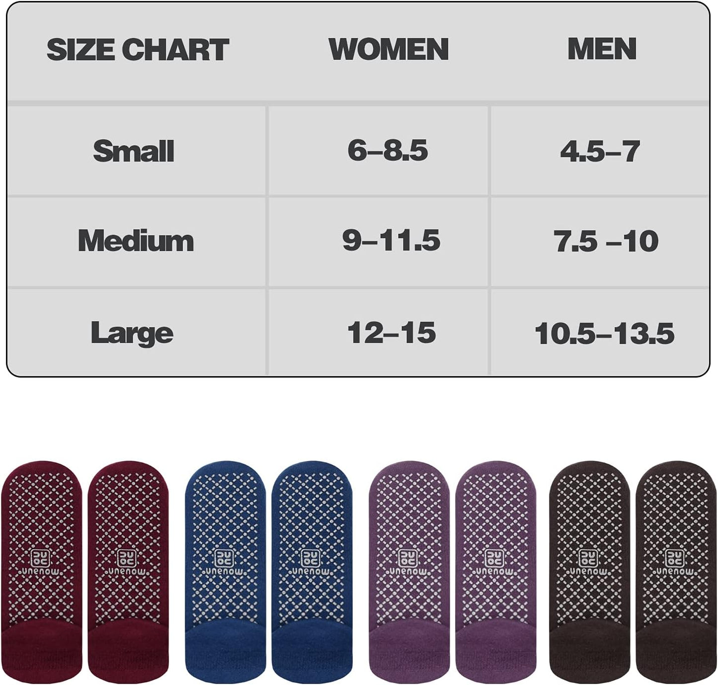 Unisex Non Slip Grip Socks with Cushion for Yoga Pilates Barre Home & Hospital