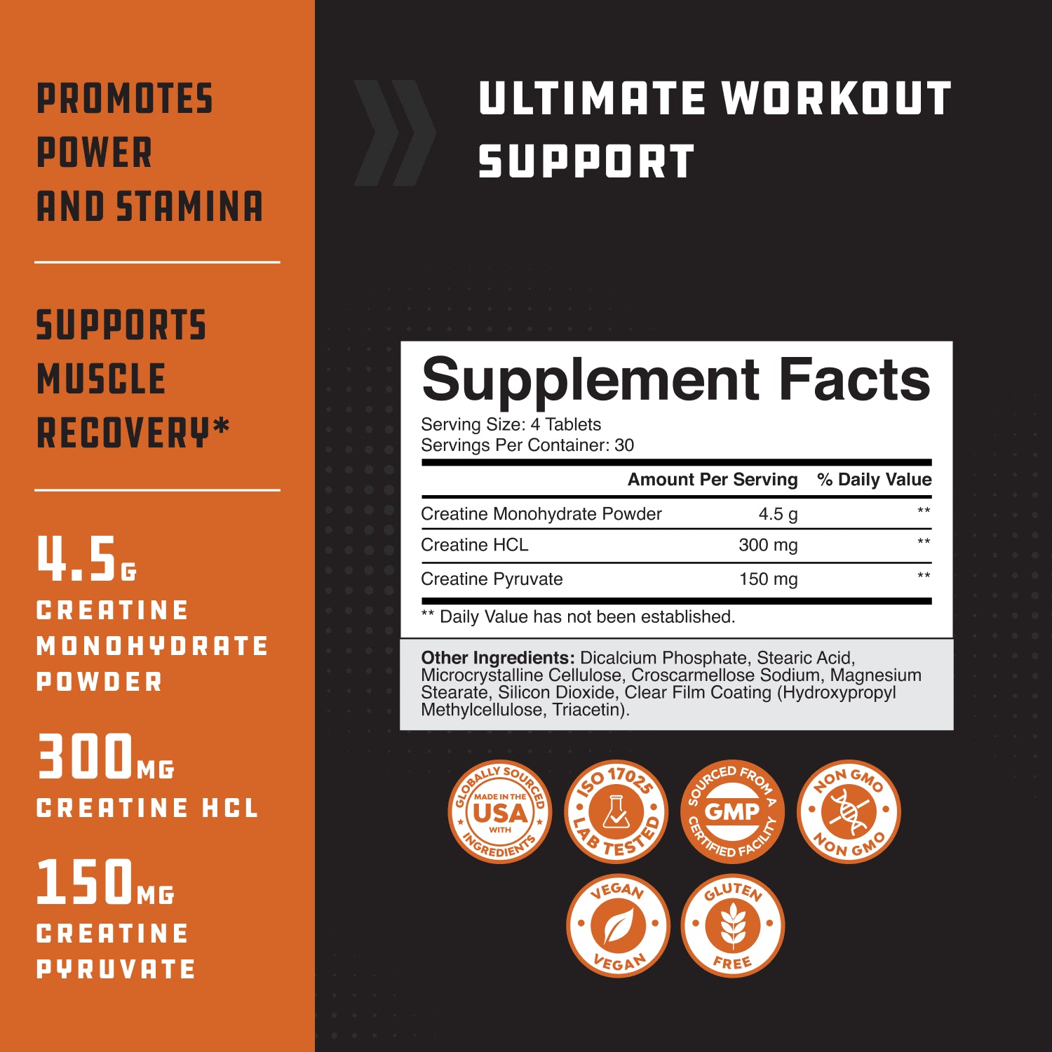 High Strength Tri Phase Creatine Pills - Muscle Mass Gainer and Muscle Recovery Creatine HCL Pyruvate and Creatine Monohydrate Pills - Optimal Muscle Builder Creatine Pre Workout for Women and Men