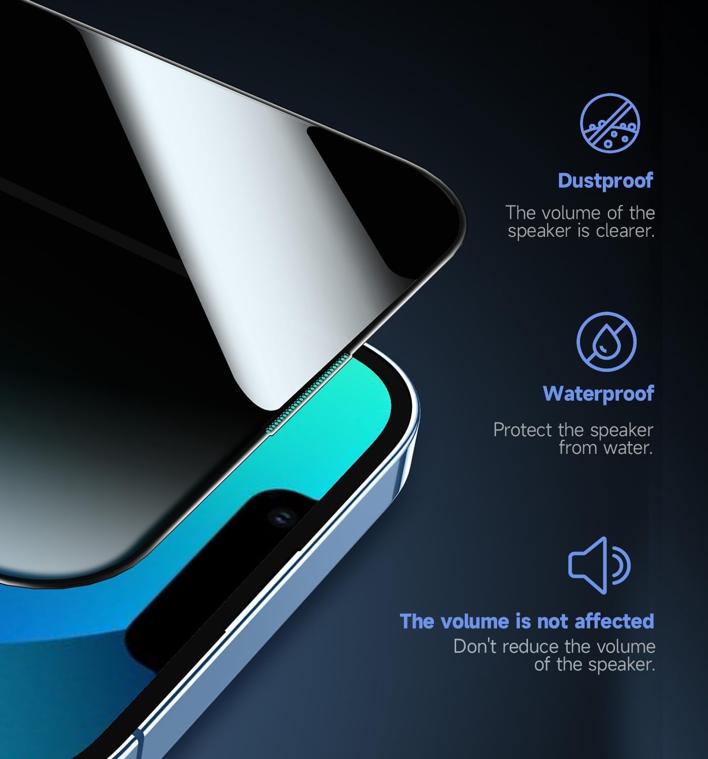2 Pack for Iphone 13/13Pro/14/16E 6.1 Inch Privacy Glass Screen Protector, Auto Dust-Elimination, Bubble Free, Easy Installation