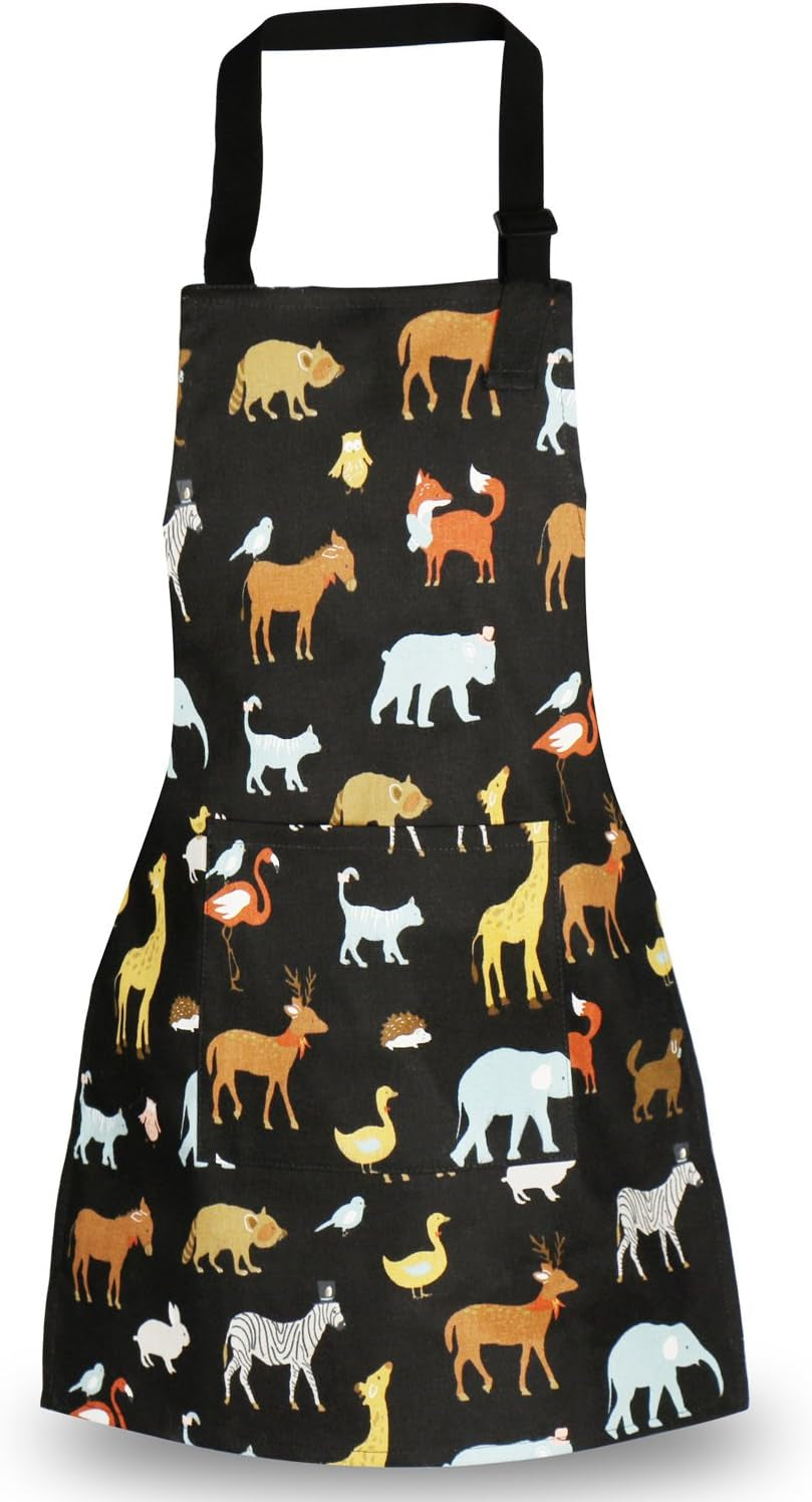 Kids Aprons, Cotton Children Aprons with Adjustable Neck Strap Child Chef Aprons