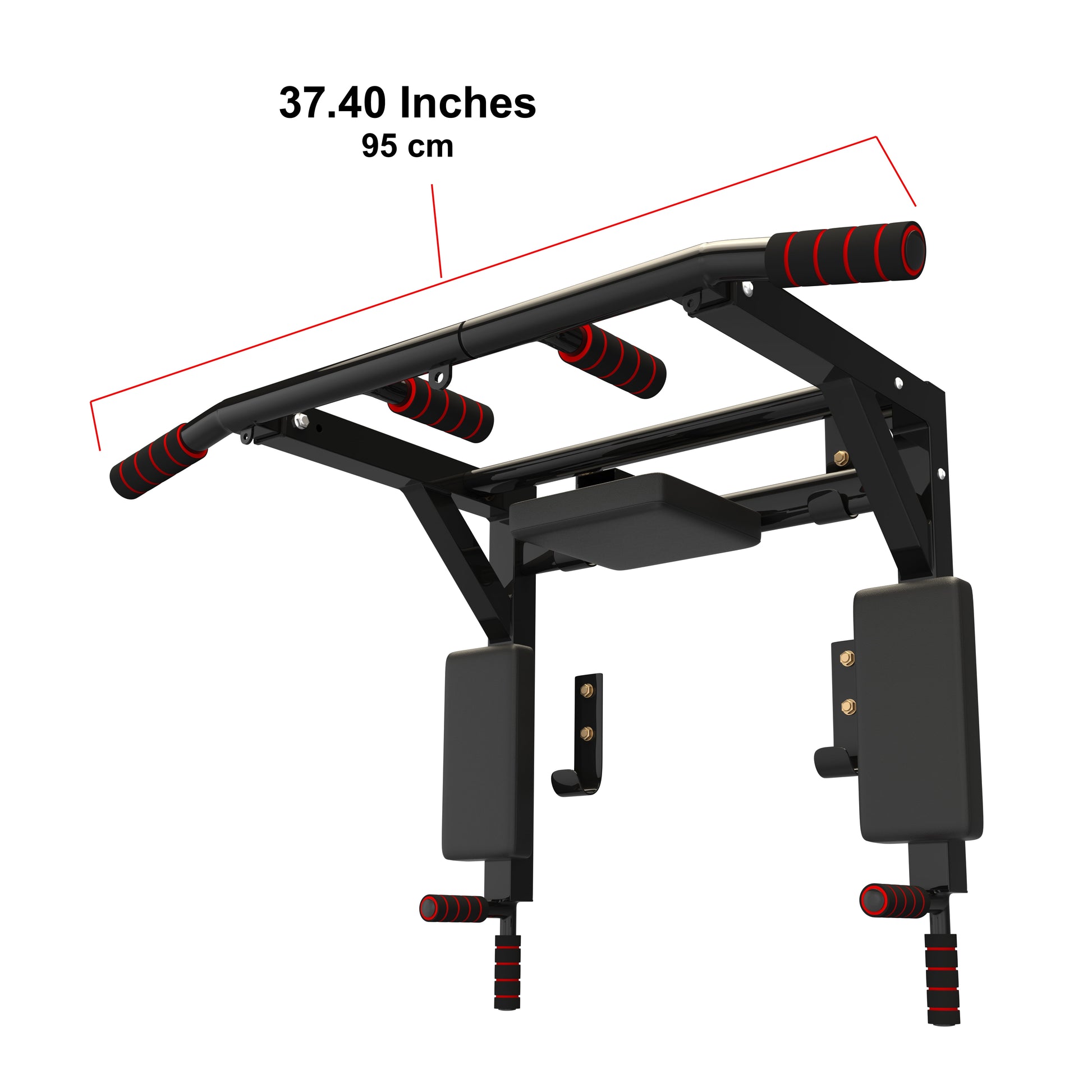 Wall Mounted Pull up Bar Pullup Mount Chin Bars Dip Station Push Power Tower