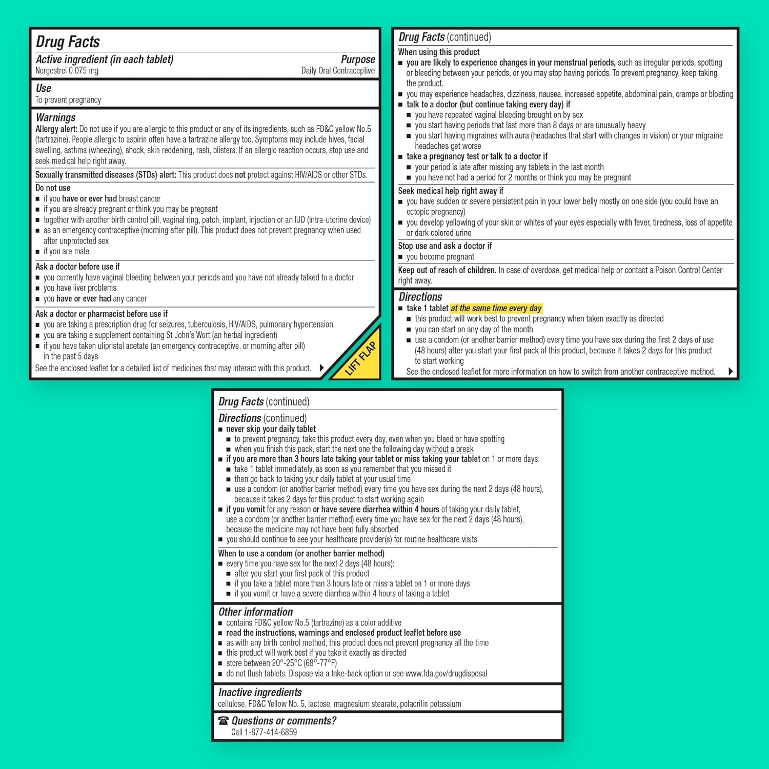 , Daily Oral Birth Control Pills, Over-The-Counter Progestin-Only Contraceptive, Fda-Approved & Estrogen-Free, 84 Count