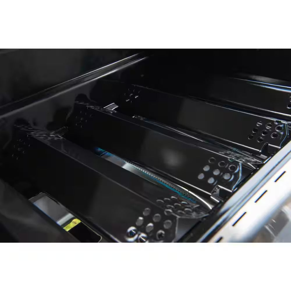 5-Burner Propane Gas Grill in Stainless Steel with Side Burner and Condiment Rack