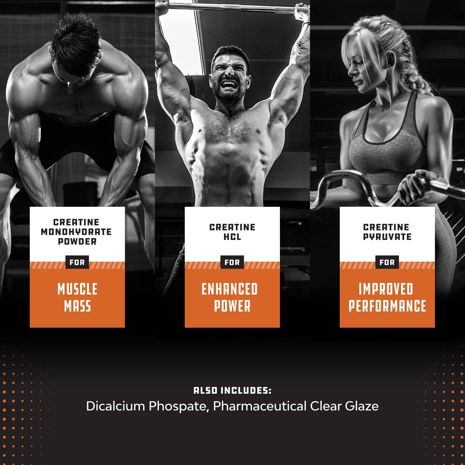 High Strength Tri Phase Creatine Pills - Muscle Mass Gainer and Muscle Recovery Creatine HCL Pyruvate and Creatine Monohydrate Pills - Optimal Muscle Builder Creatine Pre Workout for Women and Men