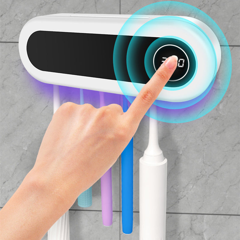 Wall Mounted Toothbrush Holder Smart Toothbrush UV Sterilizer Holder Toothpaste Dispenser Squeezer for Bathroom Accessories