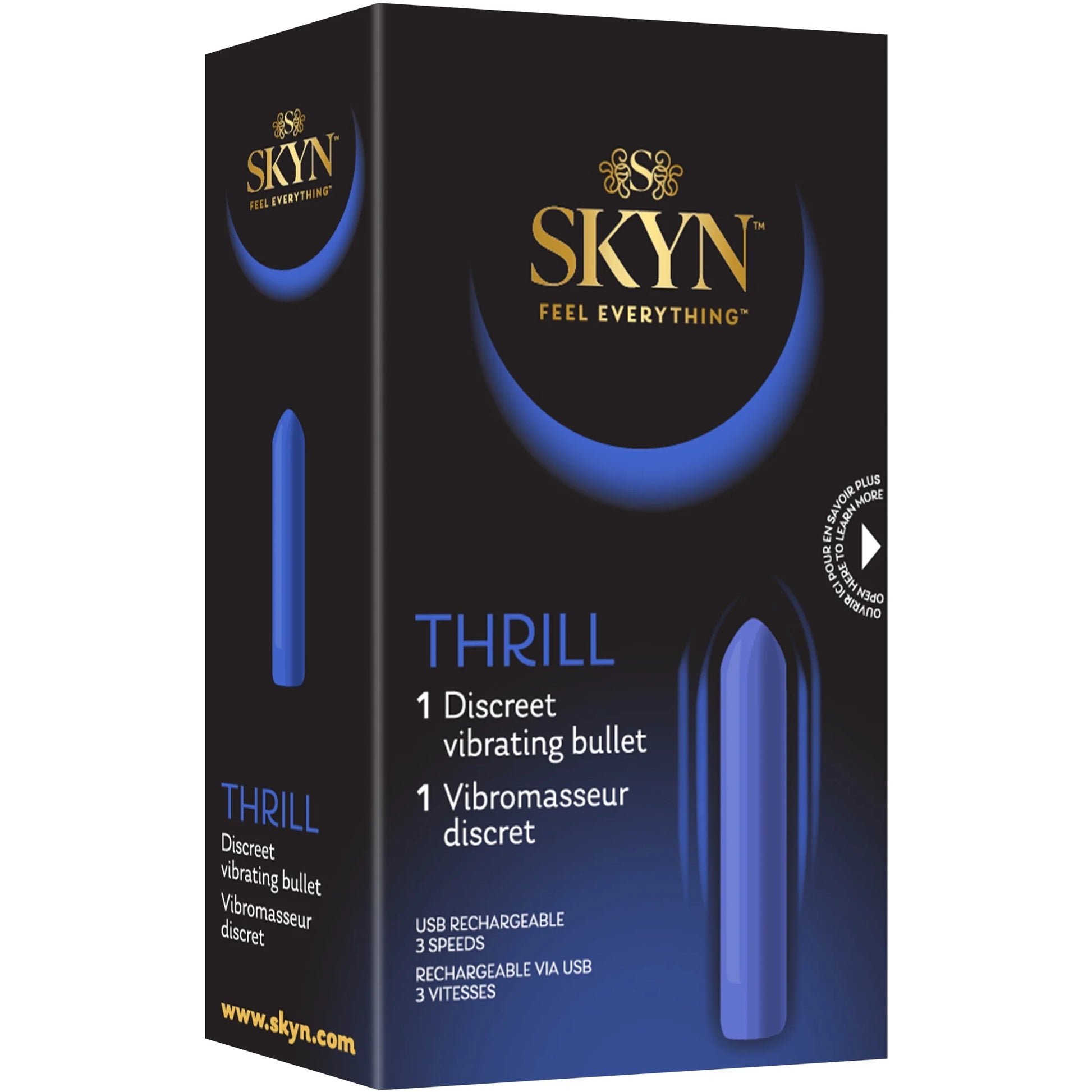 Thrill 3 Speed Vibrating Bullet Vibrator, 3 Speeds, Rose Gold