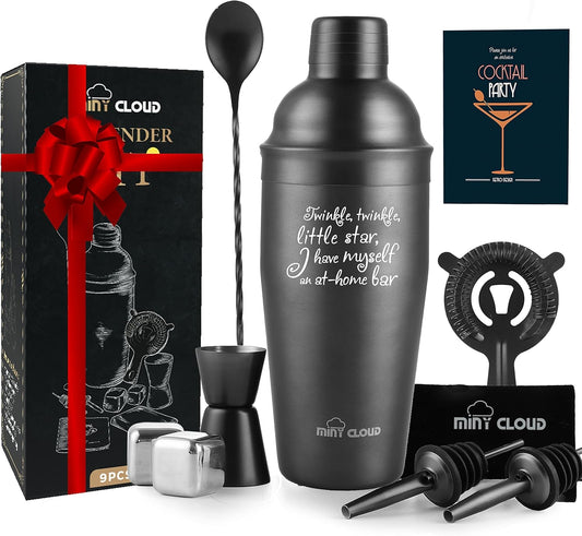 Bar Set Cocktail Shaker Set - Shakers Bartending Bar Tender'S Kit -Premium Cocktail Sets Gift with Funny&Cute Saying