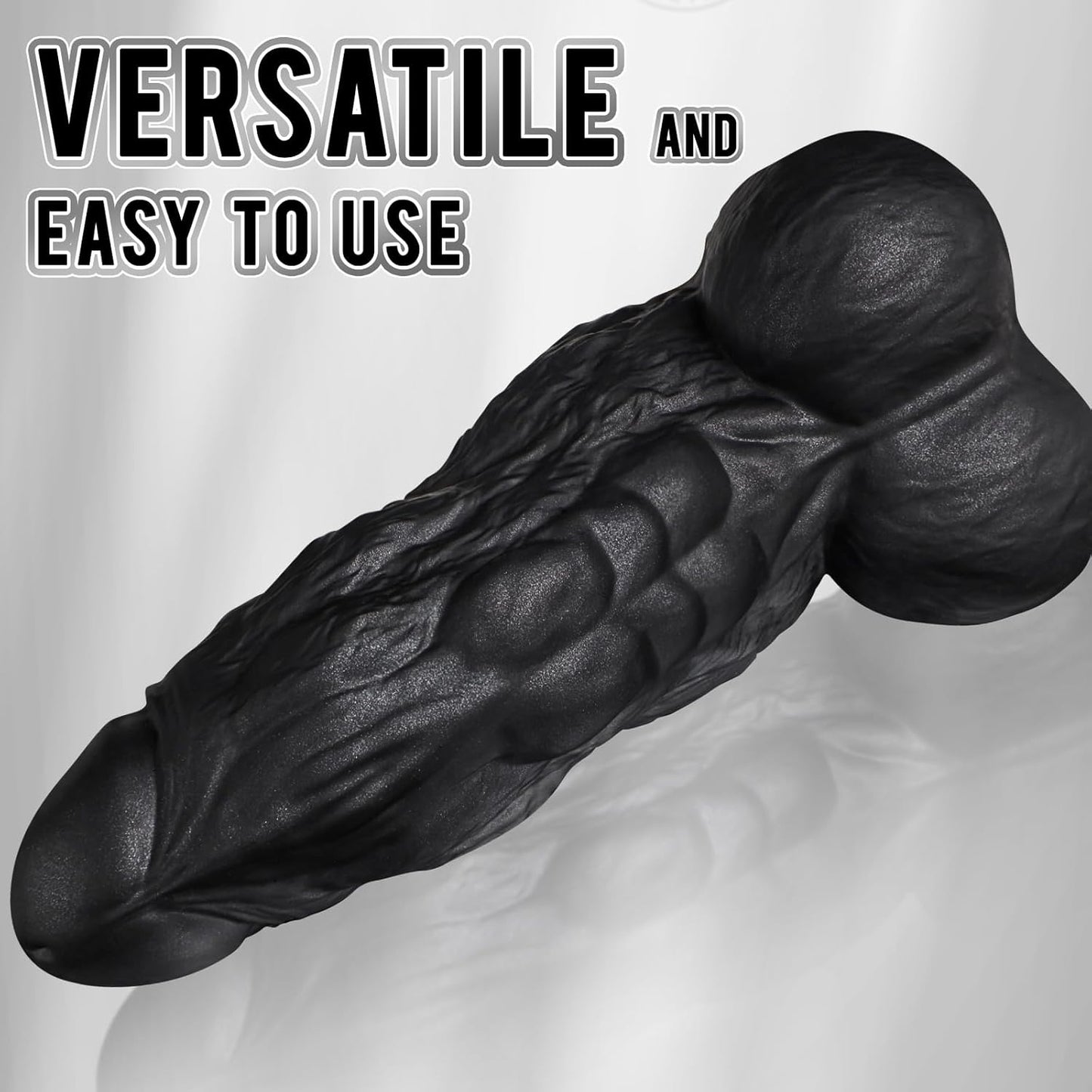 3 Inch Diameter BBC Huge Thick Dildo, 10 Inch Monster Big Black Dildos with Strong Suction Cup, Realistic Silicone Large Anal Dildos Adult Sex Toys for Gay Female Mastuabtion