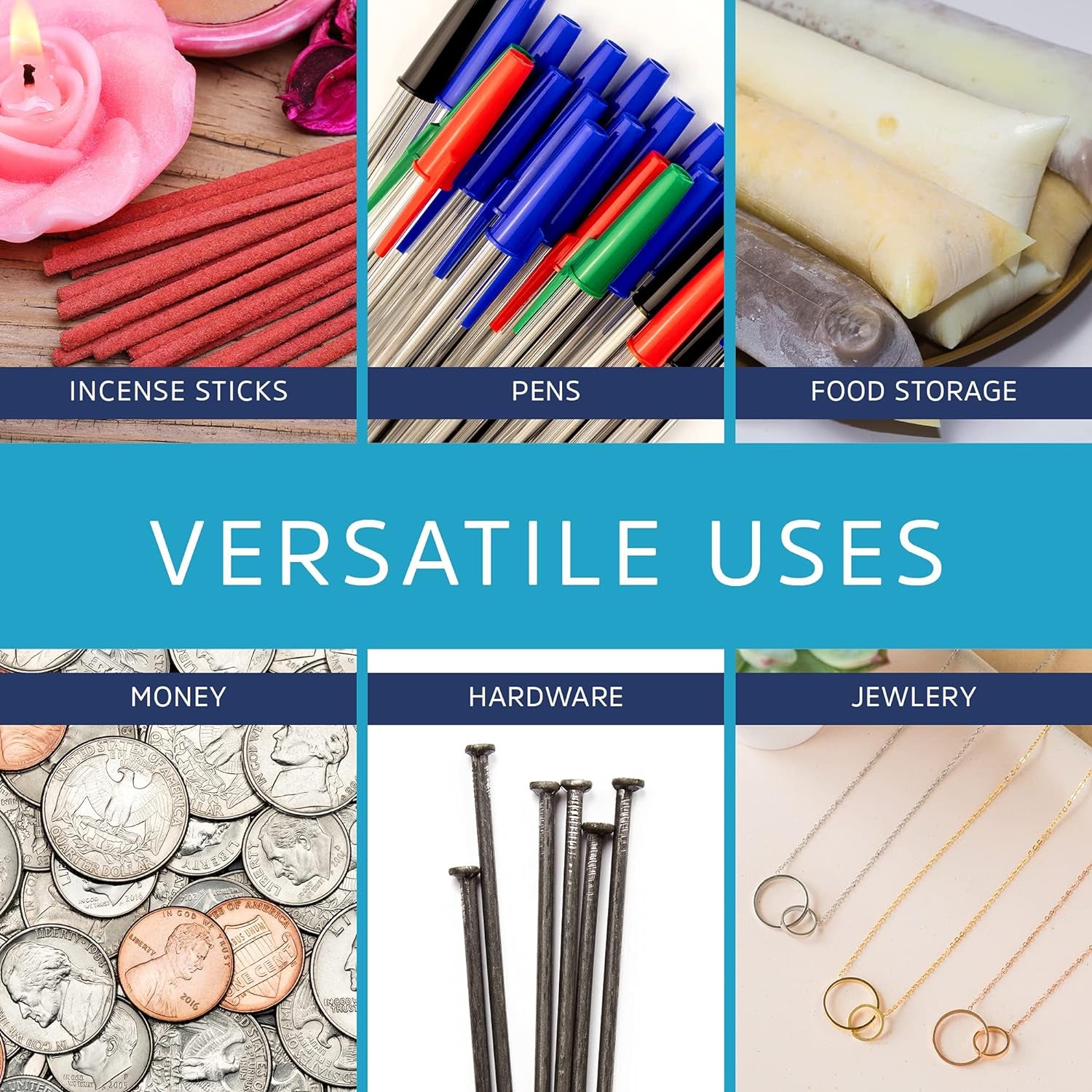 3" X 12" Extra Long Zip Bags, 6,000 Pack, Clear Plastic Reclosable Zip Baggies, 2 Mil Thick, Resealable Poly Bags for Packaging Insence, Necklaces & Jewelry.