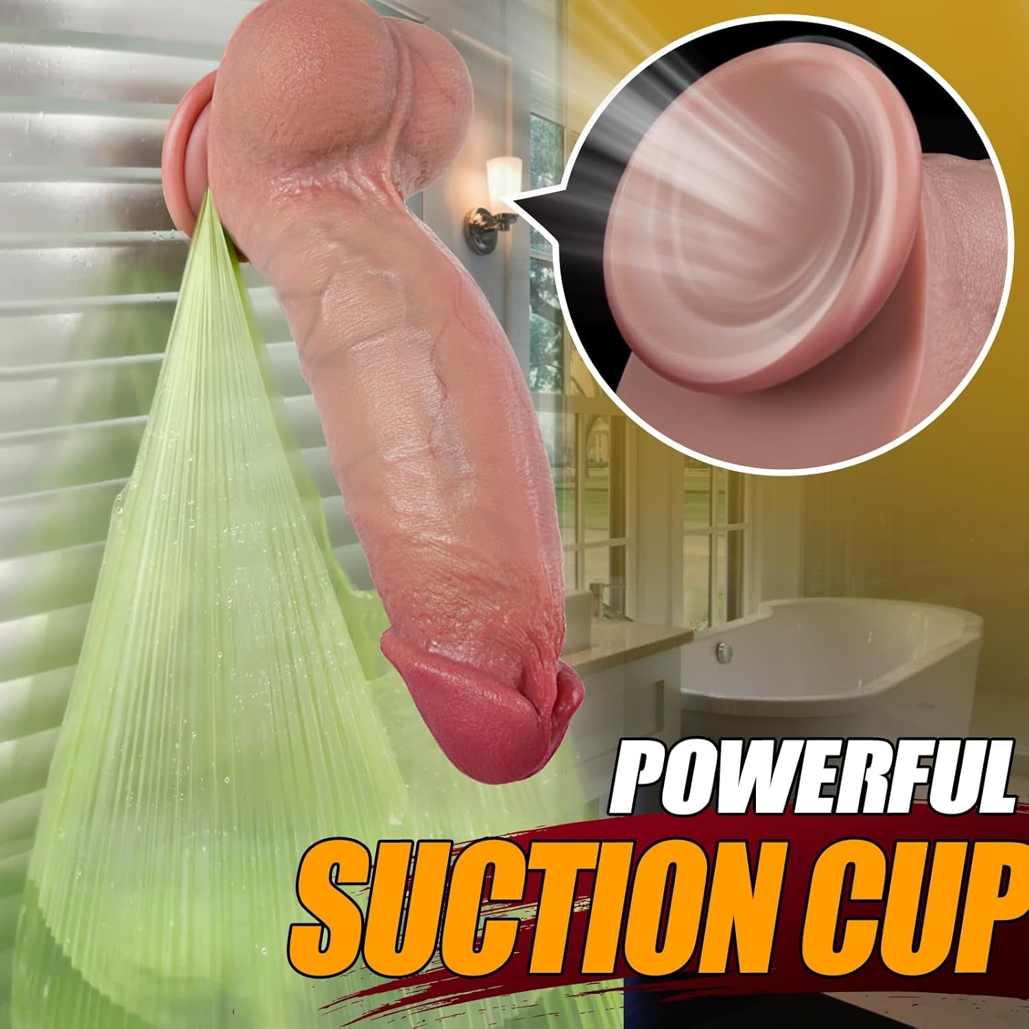 7 Inch Girth Huge Thick Dildo, Real Skin Dual Density Silicone Dildos with Strong Suction Cup for Hands-Free Play, G-Spot Realistic Dildo Anal Sex Toys for Men and Women