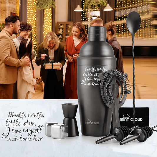 Bar Set Cocktail Shaker Set - Shakers Bartending Bar Tender'S Kit -Premium Cocktail Sets Gift with Funny&Cute Saying