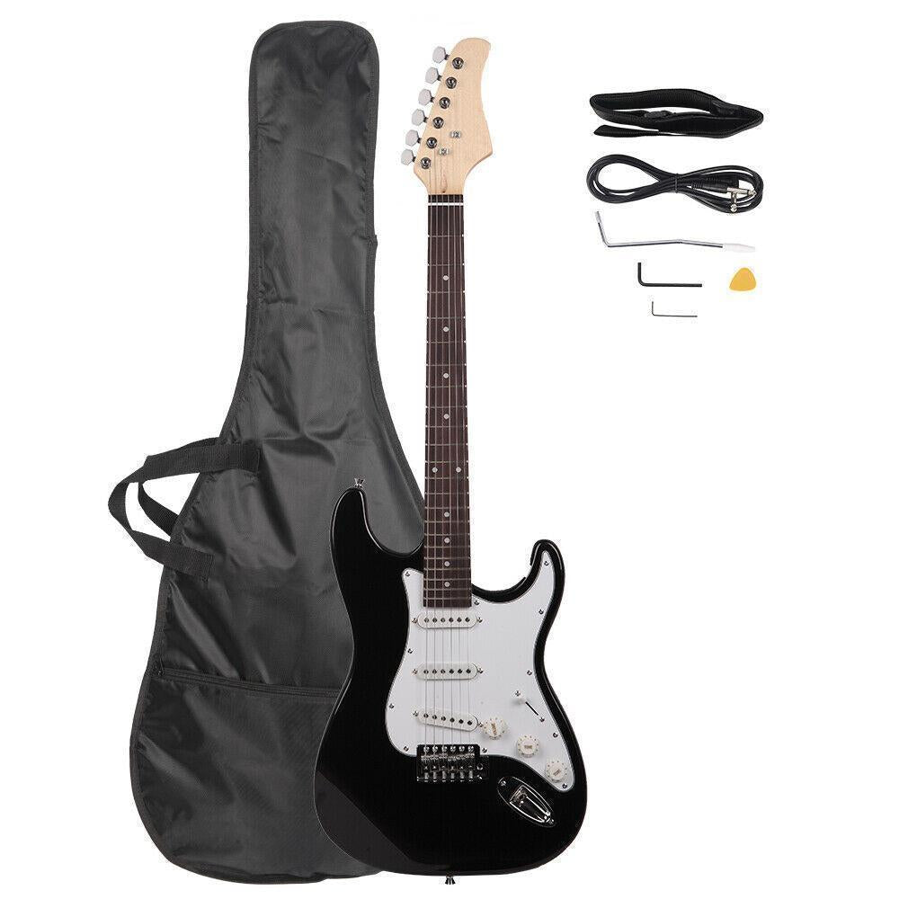 39.37" Beginner Sunset Electric Guitar +Bag Case +Cable +Strap +Picks 7 Color