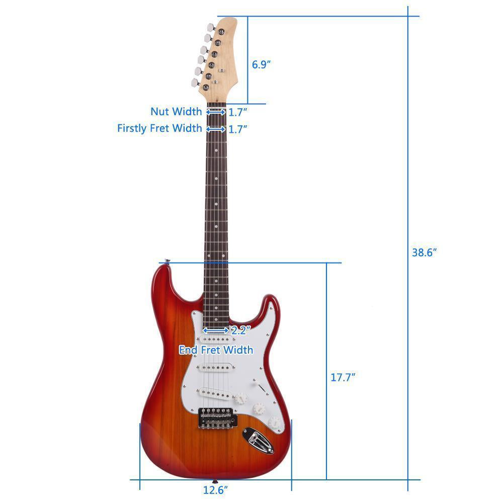 Full-Size 39 " Electric Guitar Beginner 6 Srings Starter with Carry Bag