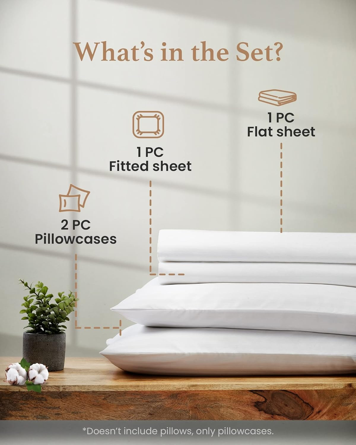 100% Egyptian Cotton Sheets Queen Size - 1000 Thread Count, 4 Pc Queen Sheet Set, Sateen Weave, Bed Sheets, 16" Deep Pocket Sheets - White