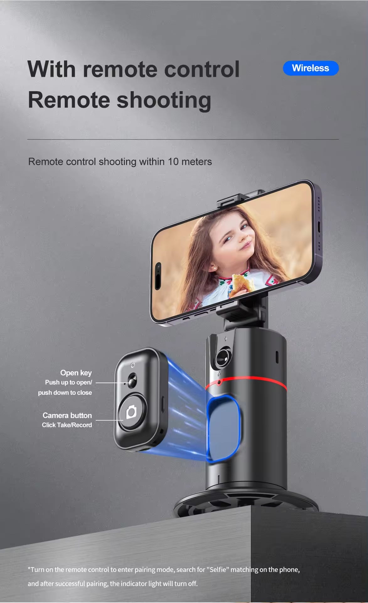 Innotech Sc Extendable Auto Face Tracking Tripod 360 Rotating Tripod, Both Auto or Manual Moving Control, Smart Cameraman Shooting for Video, Vlog, Live Stream