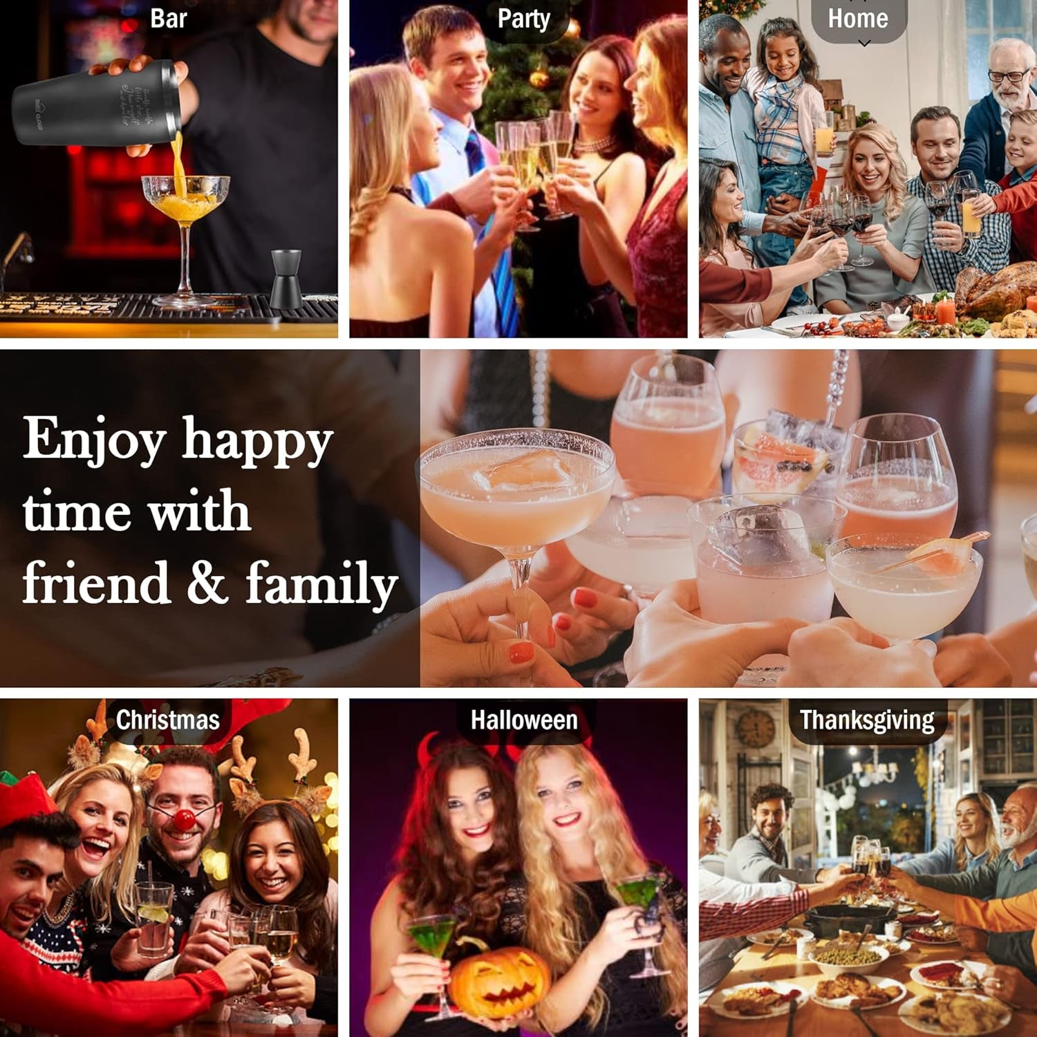 Bar Set Cocktail Shaker Set - Shakers Bartending Bar Tender'S Kit -Premium Cocktail Sets Gift with Funny&Cute Saying