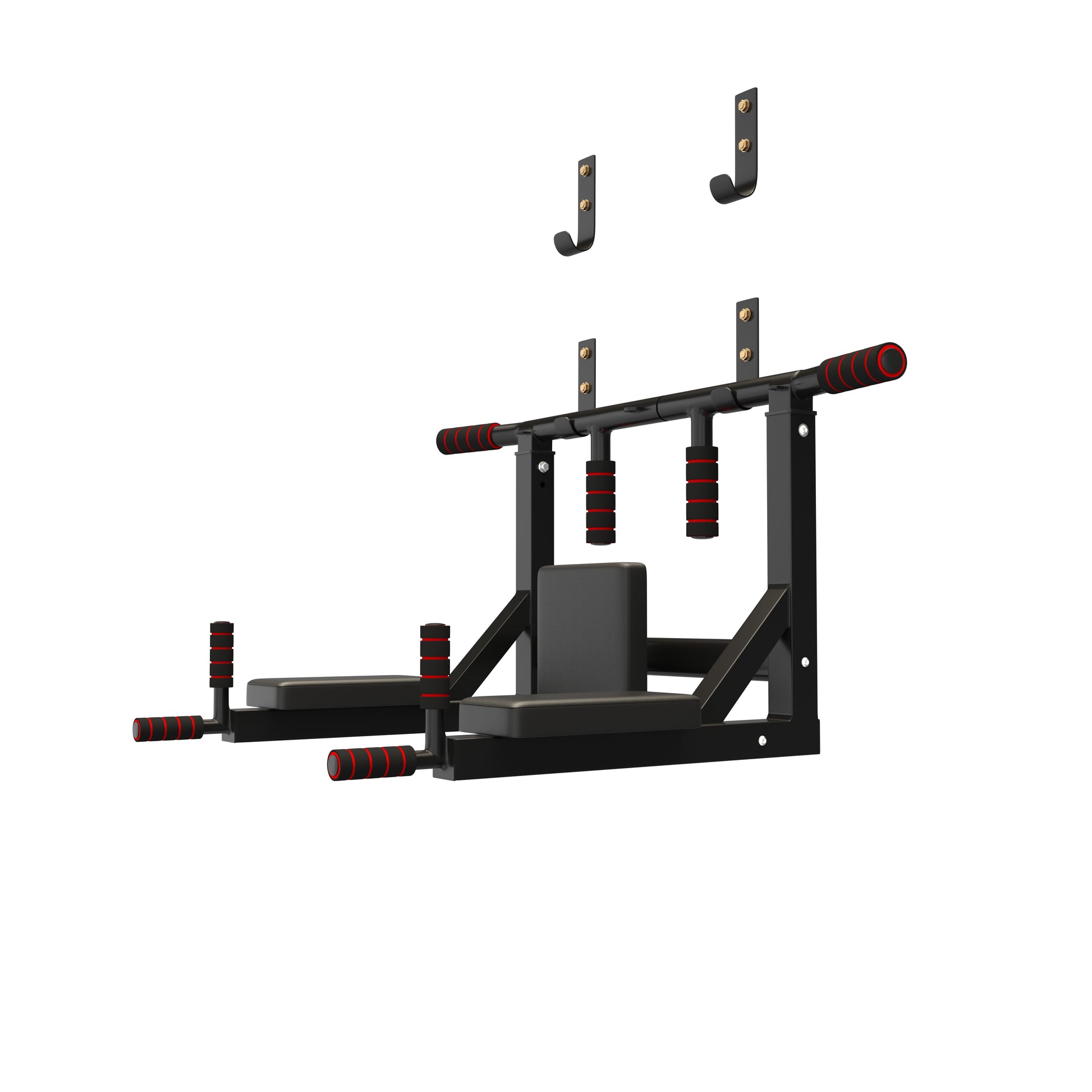 Wall Mounted Pull up Bar Pullup Mount Chin Bars Dip Station Push Power Tower