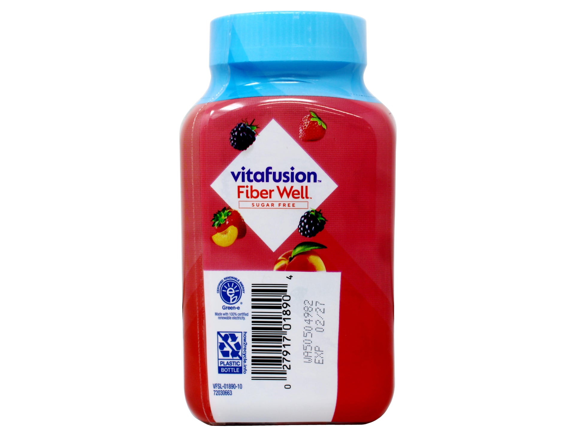 Fiber Well Sugar Free Fiber Supplement Gummies, Berry & Peach Flavors, 90 Count