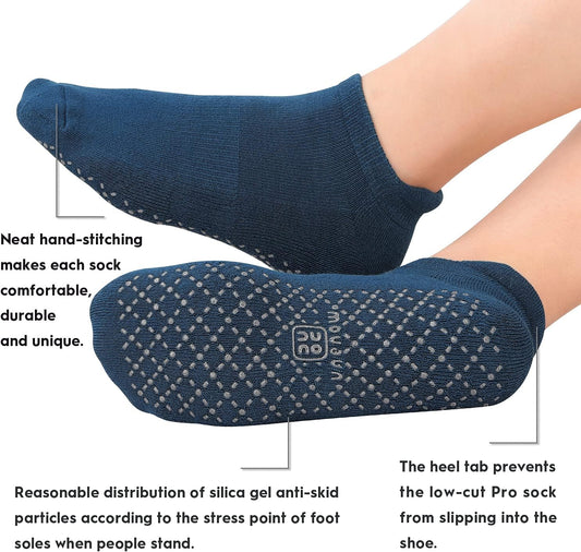 Unisex Non Slip Grip Socks with Cushion for Yoga Pilates Barre Home & Hospital