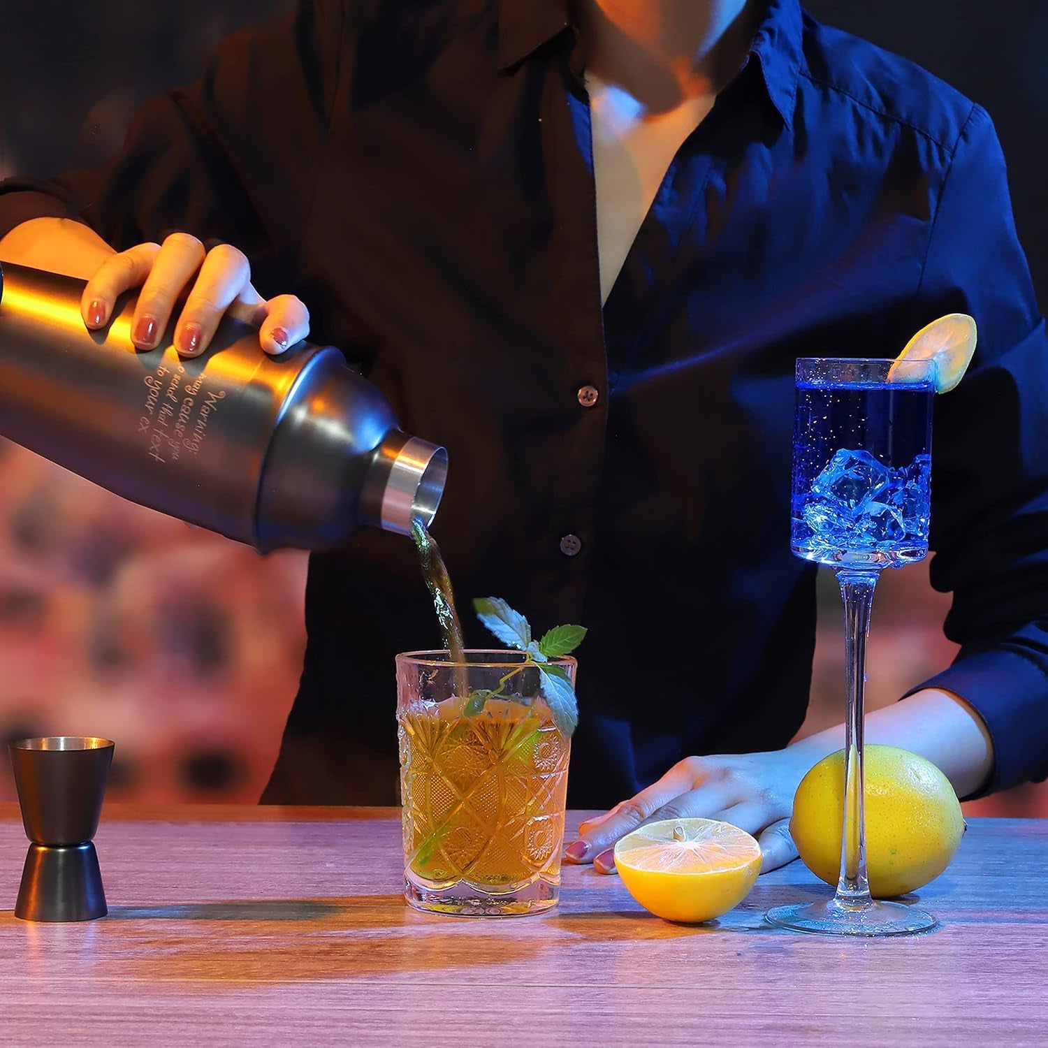 Bar Set Cocktail Shaker Set - Shakers Bartending Bar Tender'S Kit -Premium Cocktail Sets Gift with Funny&Cute Saying