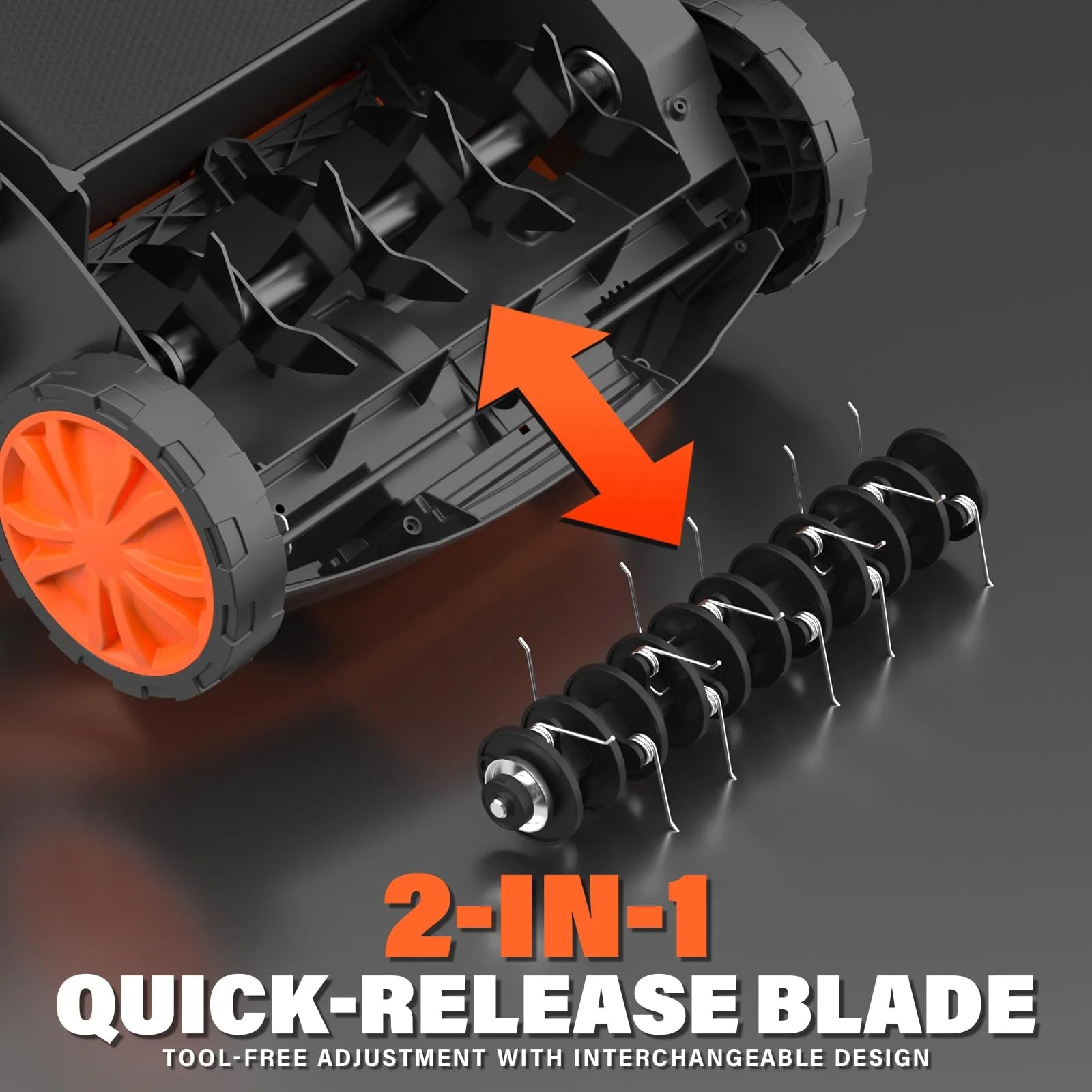 15” 13 Amp Electric Dethatcher and Scarifier, 2-In-1 Lawn Dethatcher with 5-Position Depth Adjustment, 45L Removable Collection Bag, Airboost Technology Increases Lawn Health