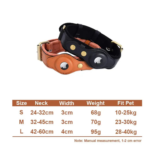 Leather Airtag Collar