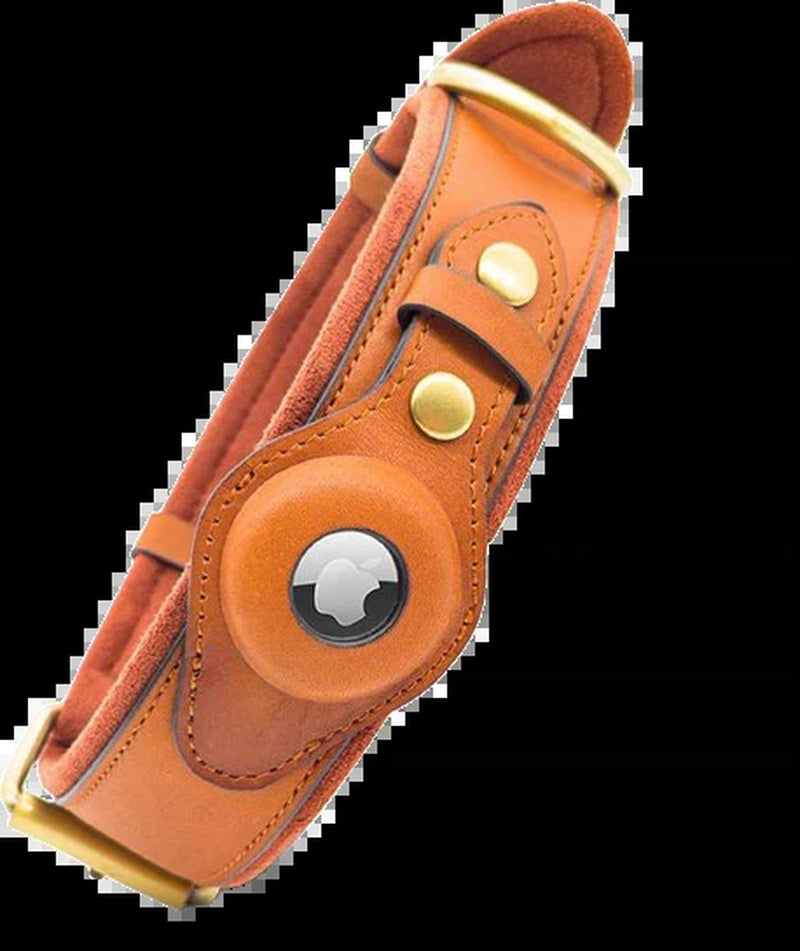 Leather Airtag Collar