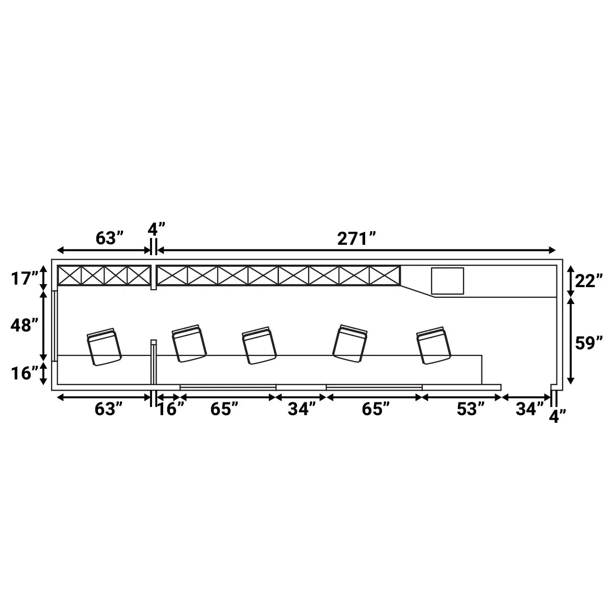 30’ Custom Built Steel Container Office, Working Area & Manager’S Office, 1 Leather Office Chair, 4 Ergonomic Office Chairs, TMG-SCO30