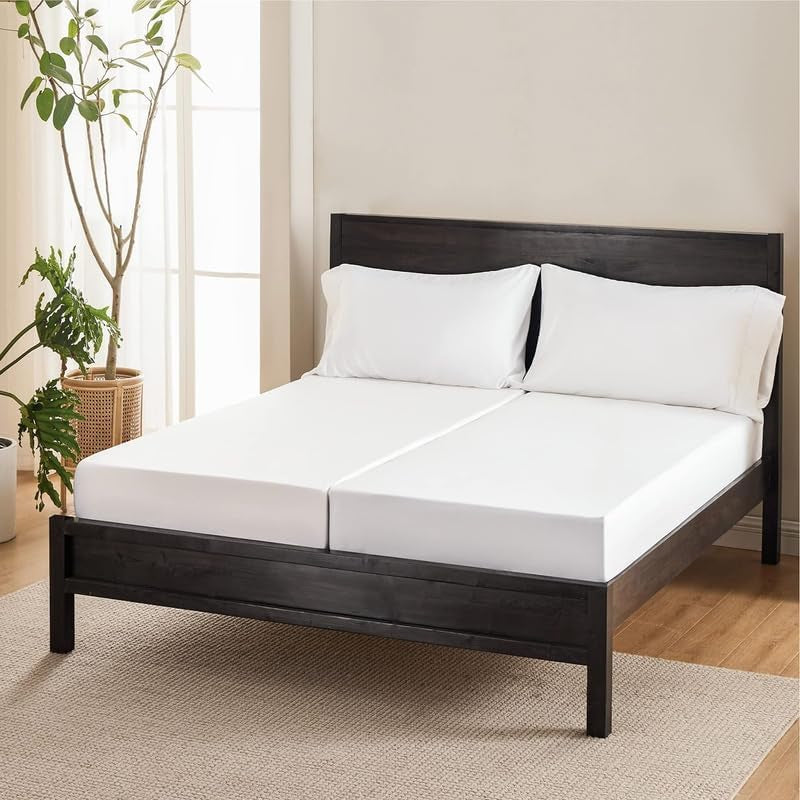 Split King Bed Sheets 5 Pieces 100% Egyptian Cotton Sheets for Split King Adjustable Bed 16 Inch Deep Pocket Split King Sheets Sets for Adjustable Beds White Solid