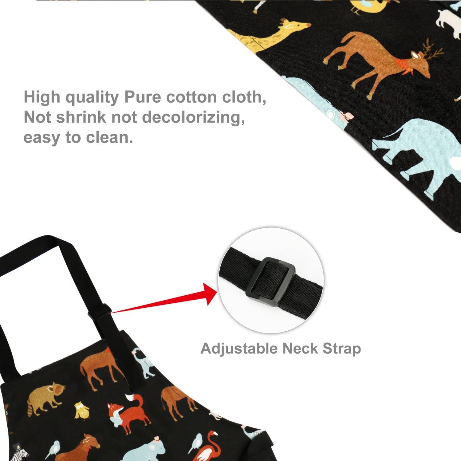 Kids Aprons, Cotton Children Aprons with Adjustable Neck Strap Child Chef Aprons