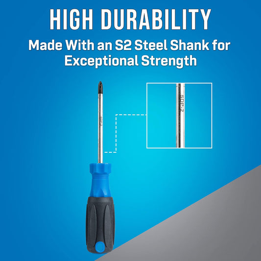 SDP-2 Screwdriver, #2 X 4" Phillips Tip with Comfort Grip, 8 5/16" Length