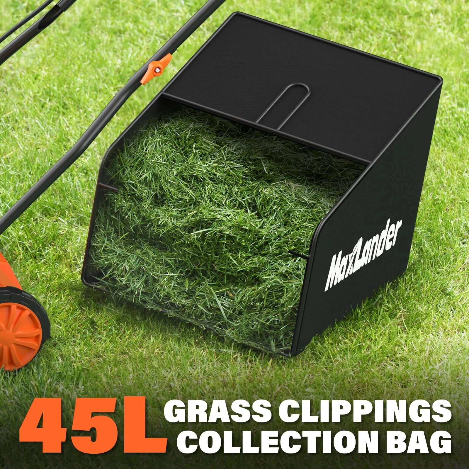 15” 13 Amp Electric Dethatcher and Scarifier, 2-In-1 Lawn Dethatcher with 5-Position Depth Adjustment, 45L Removable Collection Bag, Airboost Technology Increases Lawn Health