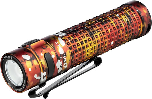 S2R II 1150 Lumens EDC Flashlight USB Magnetic Rechargeable Torch Light Equipped with Variable-Output Side Switch and Dual Direction Pocket Clip (Lava Camouflage)