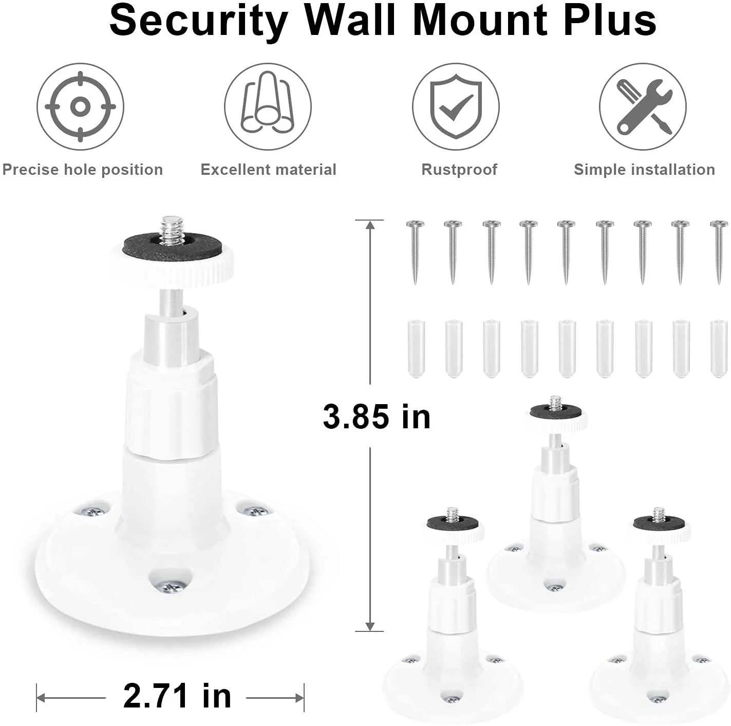 Wall Mount for Wyze Cam Pan and V3, 360° Swivel & 90° Tilt, Black, 2 Pack