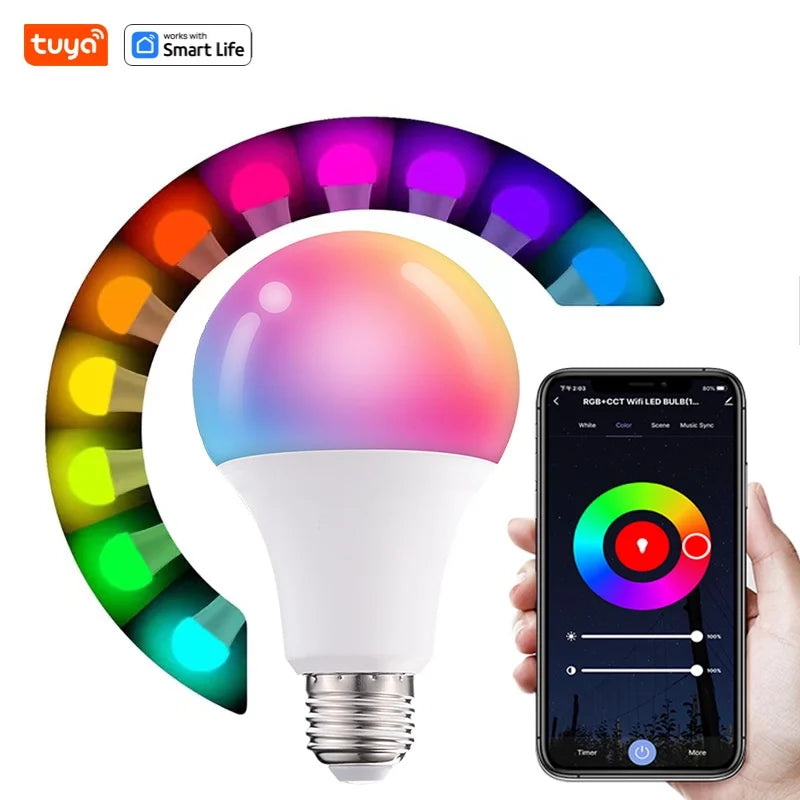 EU E27 Tuya Smart LED Light Bulb Bulb,Short Range Wireless Connect Smart Light Bulb, Works with Tuya Smart&Smart Lifeapp