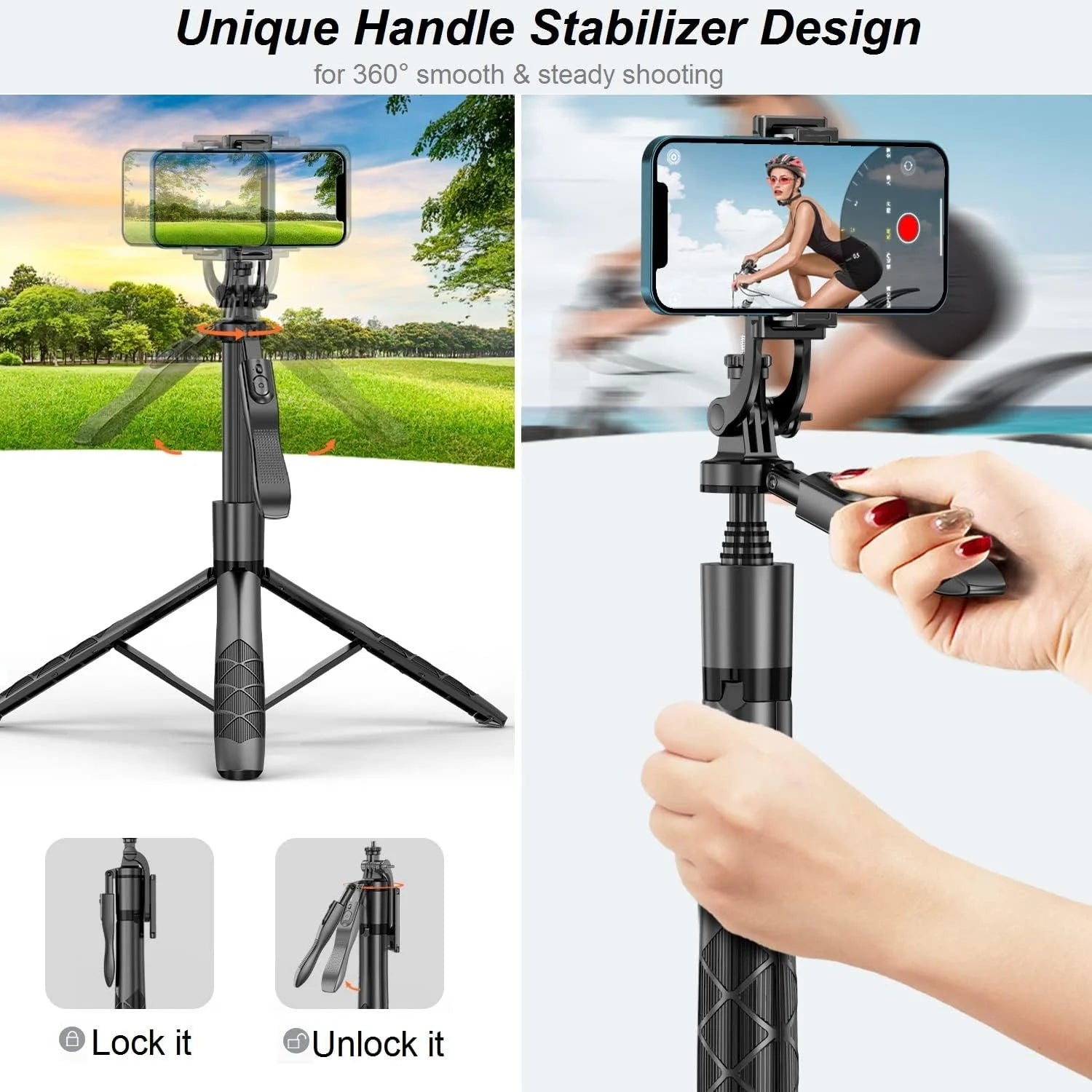 Innotech Sc Extendable Auto Face Tracking Tripod 360 Rotating Tripod, Both Auto or Manual Moving Control, Smart Cameraman Shooting for Video, Vlog, Live Stream