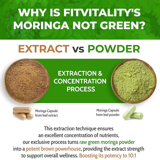 Moringa Oleifera Organic Leaf Extract 10,000Mg Serving 100% Pure Capsules 60 CT