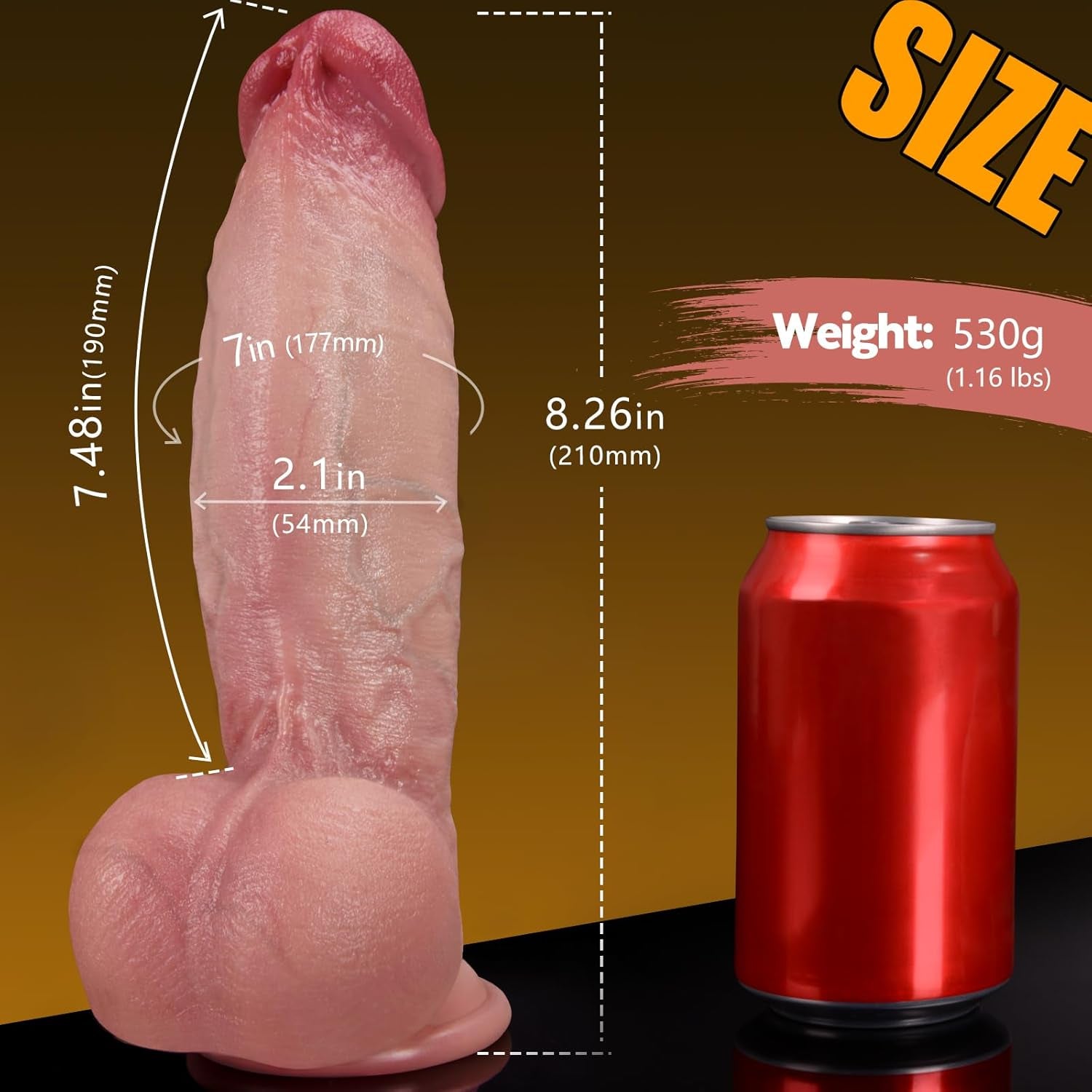 7 Inch Girth Huge Thick Dildo, Real Skin Dual Density Silicone Dildos with Strong Suction Cup for Hands-Free Play, G-Spot Realistic Dildo Anal Sex Toys for Men and Women