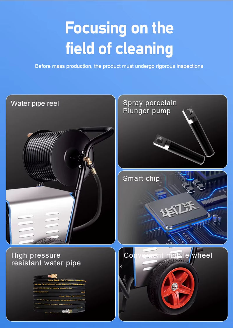 5500W 250Bar High Pressure Electric Multifunctional Washer New Industrial Water Jet Cleaning Machine Cheap High Pressure