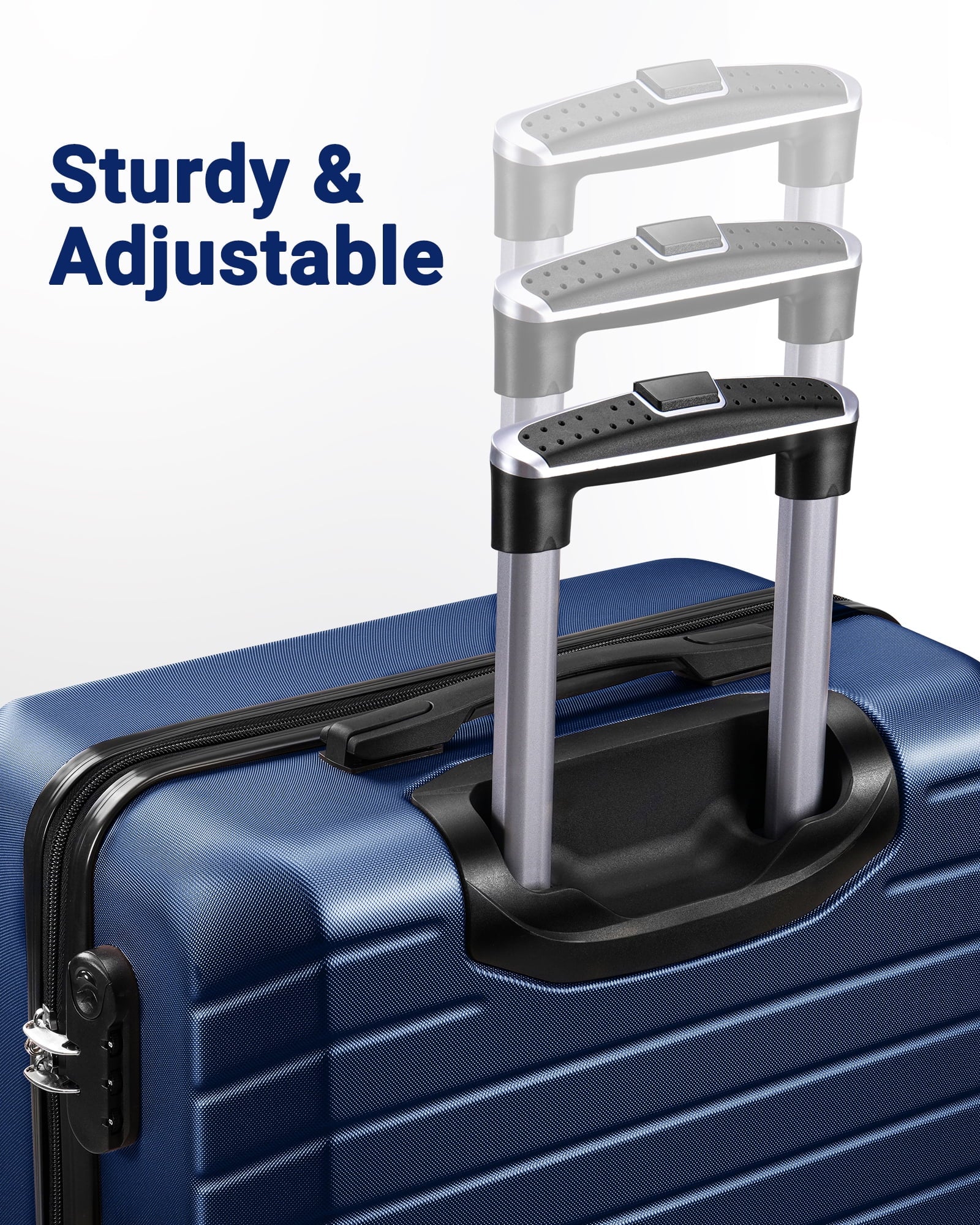 3 Piece Luggage Sets Travel Suitcase Set with 7PCS Organizer Bags, Navy Blue