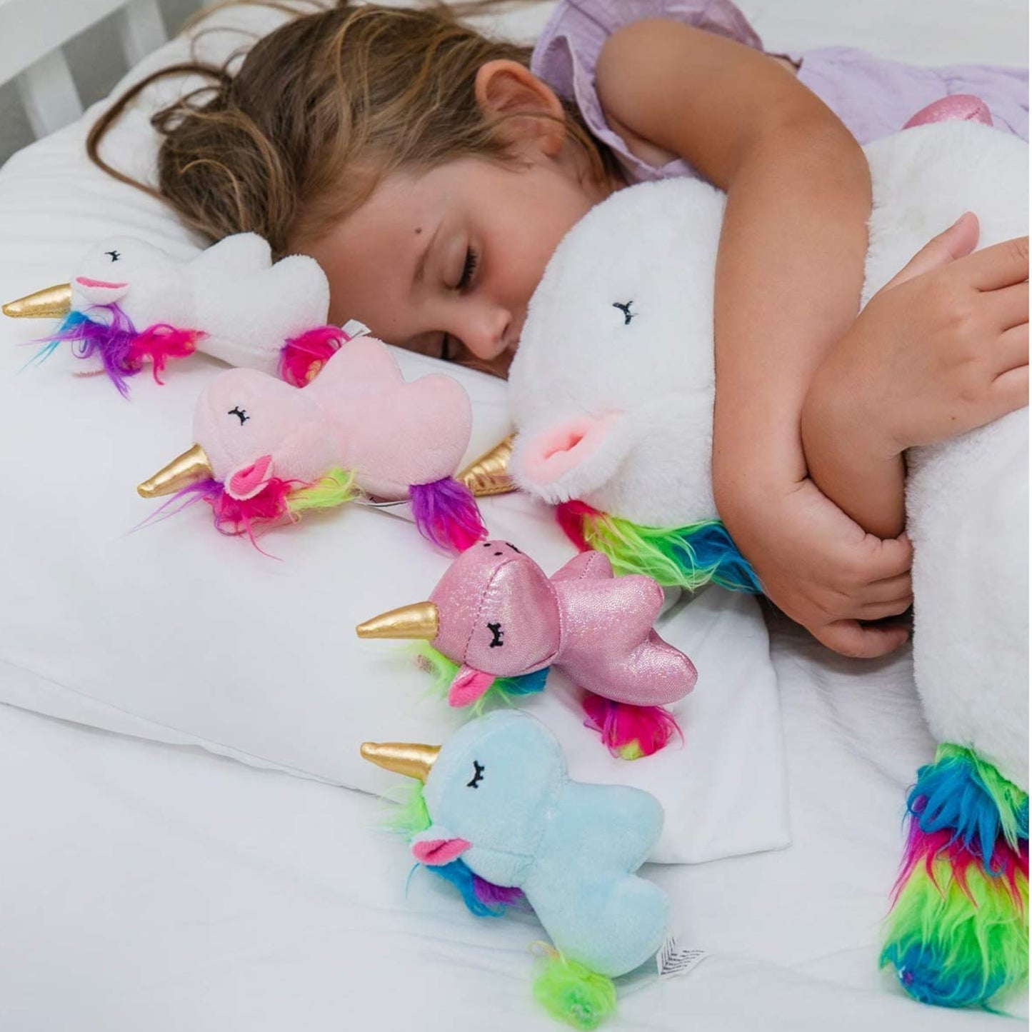 Unicorn Stuffed Animals for Girls, Set of 5 - Mommy with Babies - Magical Giant Stuffed Animal - Enchanting Unicorn with Babies Set - Plush Animals for Kids
