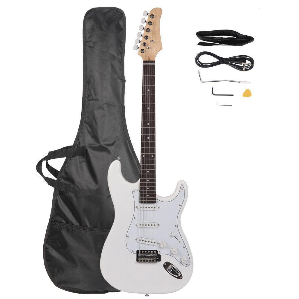 39.37" Beginner Sunset Electric Guitar +Bag Case +Cable +Strap +Picks 7 Color