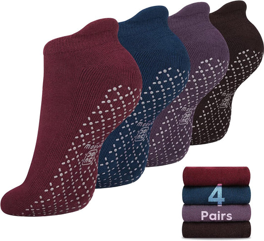 Unisex Non Slip Grip Socks with Cushion for Yoga Pilates Barre Home & Hospital