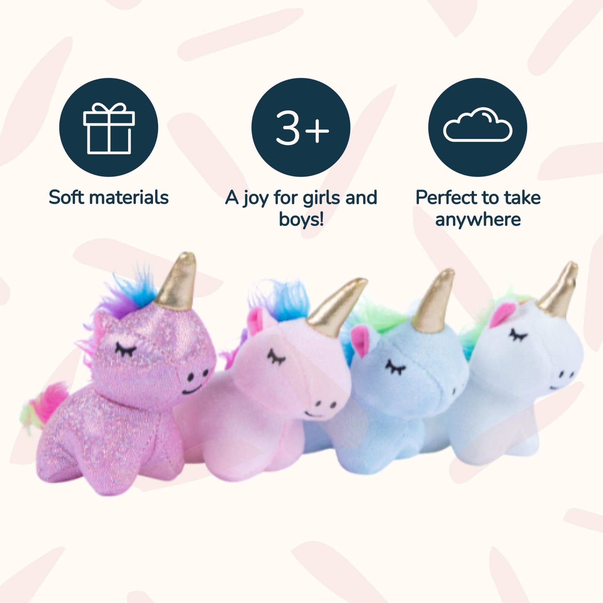 Unicorn Stuffed Animals for Girls, Set of 5 - Mommy with Babies - Magical Giant Stuffed Animal - Enchanting Unicorn with Babies Set - Plush Animals for Kids