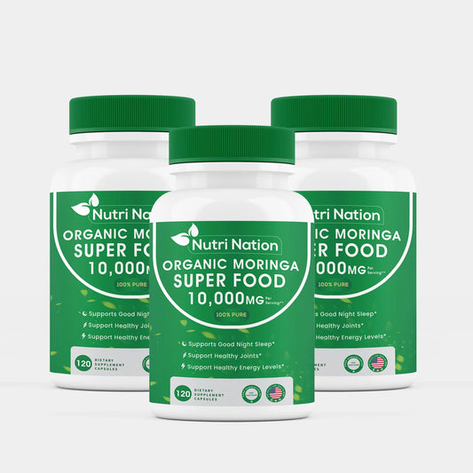 Organic Moringa Supplement 120 Capsules 10,000Mg