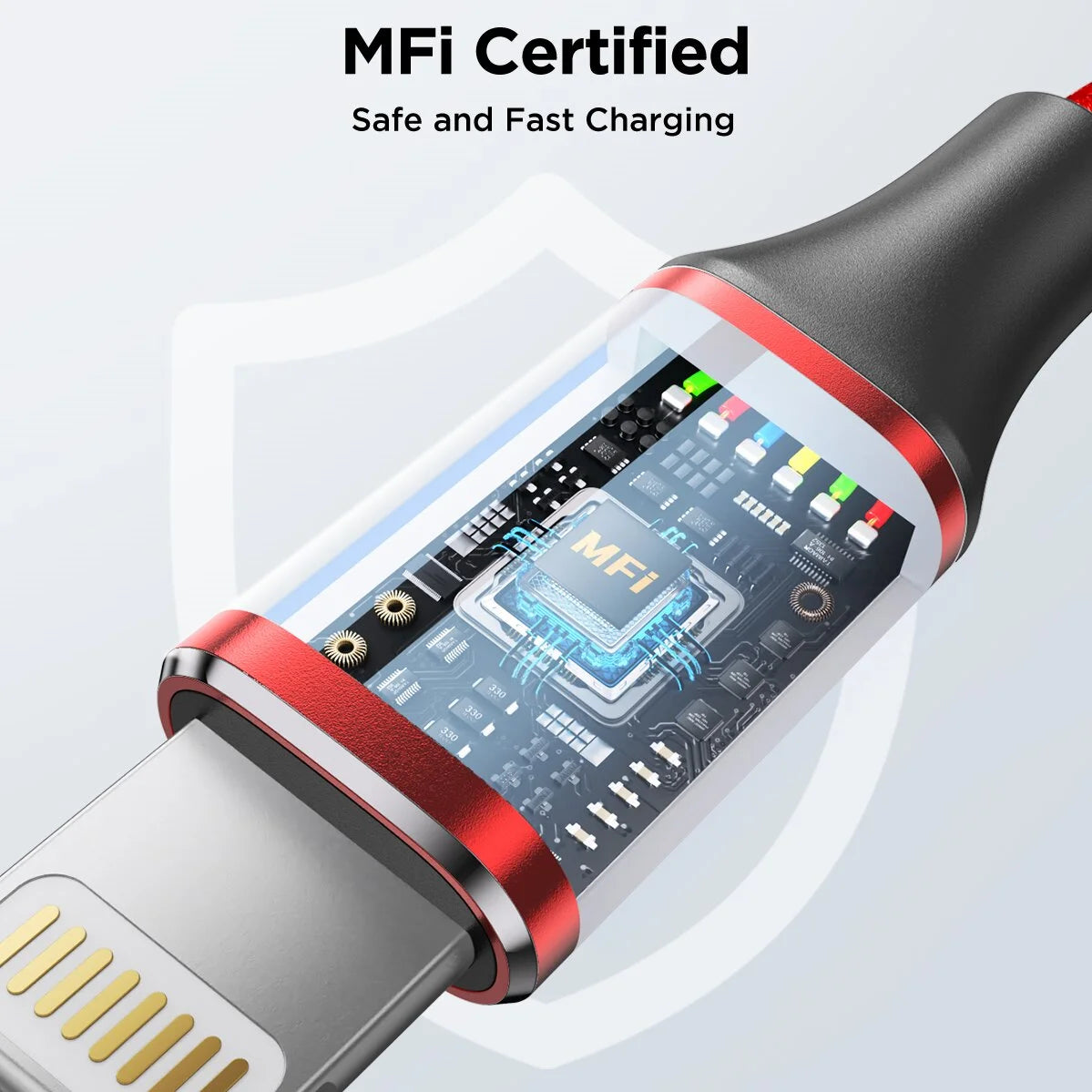 3 Pack 6FT Cables Compatible with Iphone 14/13/12/11/10, Nylon Braided Charging 3A Fast Charger Cord, Red