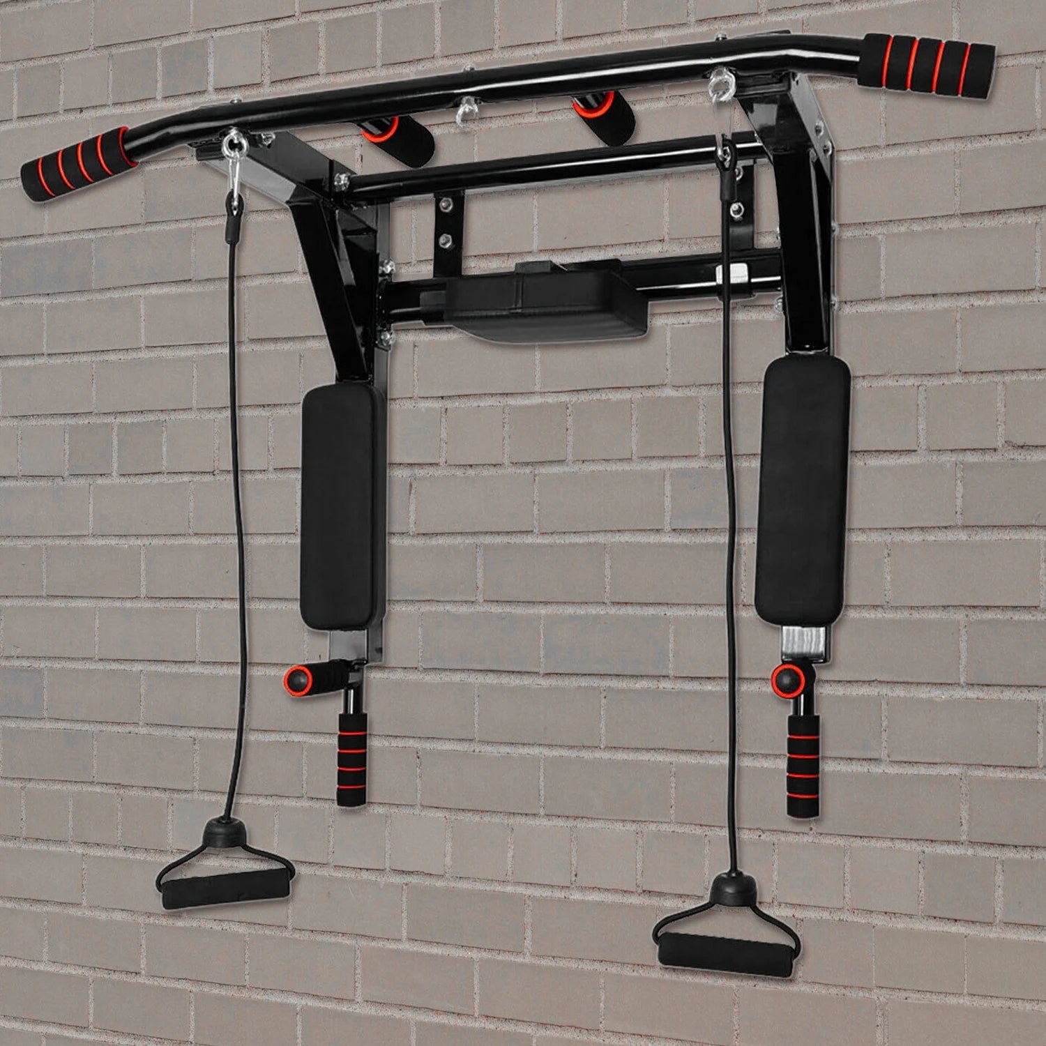 Wall Mounted Pull up Bar Pullup Mount Chin Bars Dip Station Push Power Tower