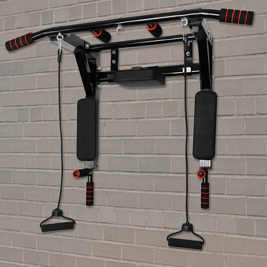 Wall Mounted Pull up Bar Pullup Mount Chin Bars Dip Station Push Power Tower