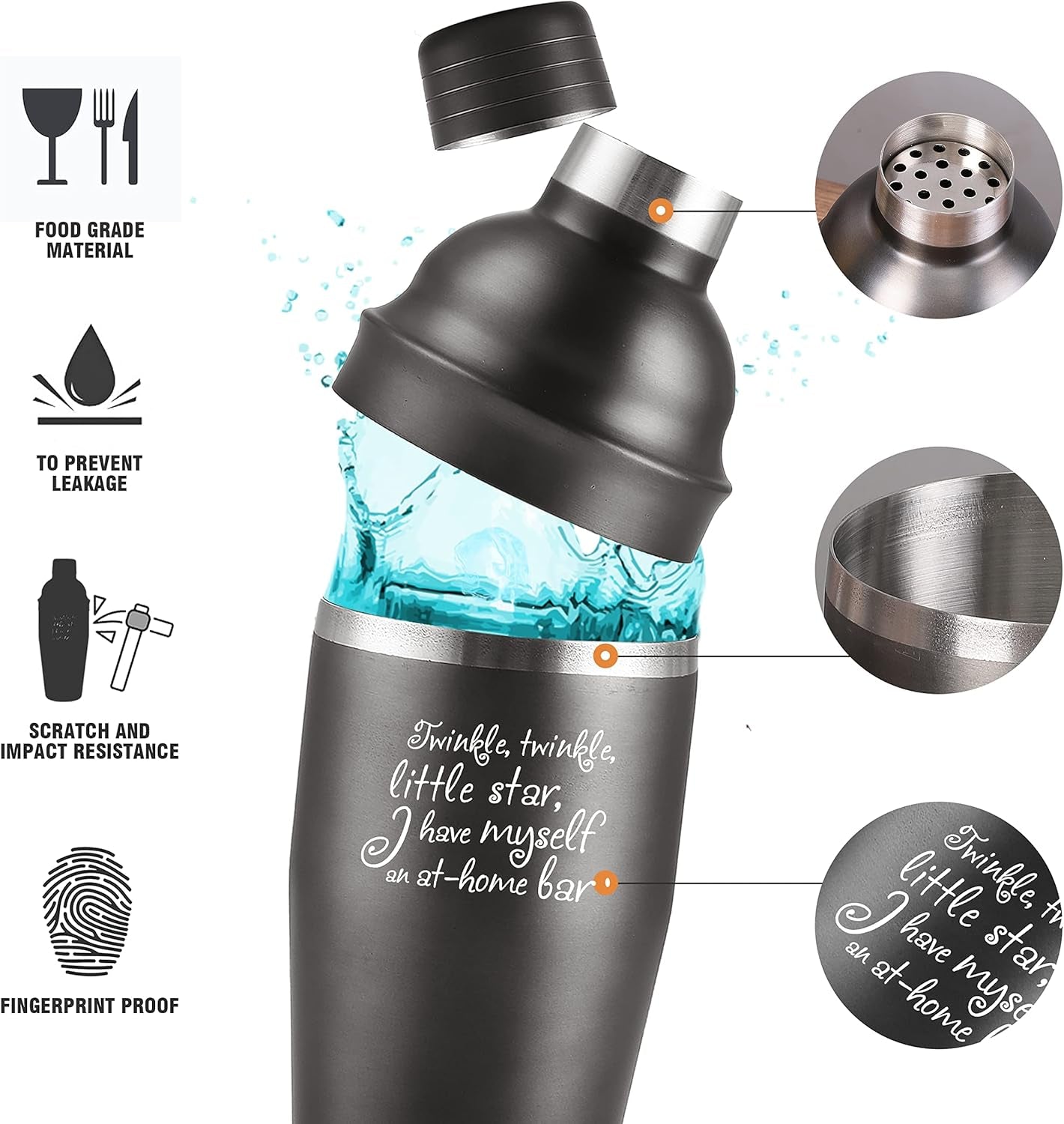 Bar Set Cocktail Shaker Set - Shakers Bartending Bar Tender'S Kit -Premium Cocktail Sets Gift with Funny&Cute Saying